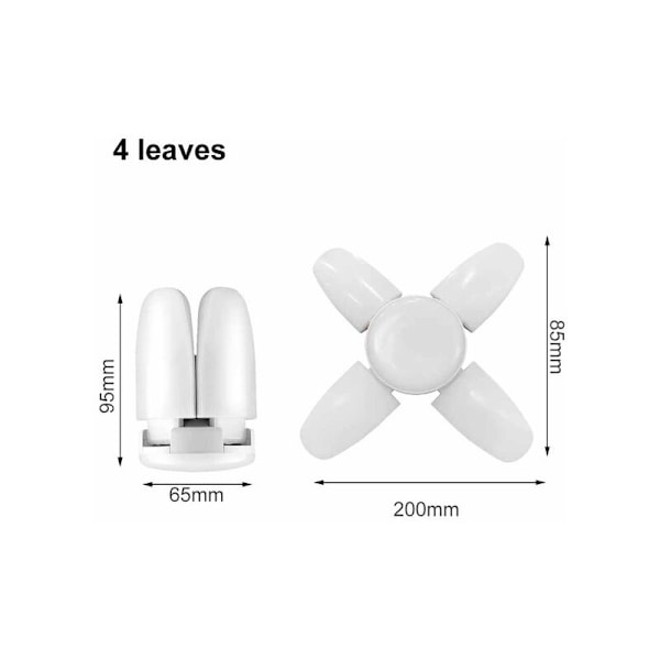 LED-pære vifteblad garasje lys omformelig AC85-265V 28W sammenleggbar takbelysning verksted lys LED-pære hjem taklampe 1 stk