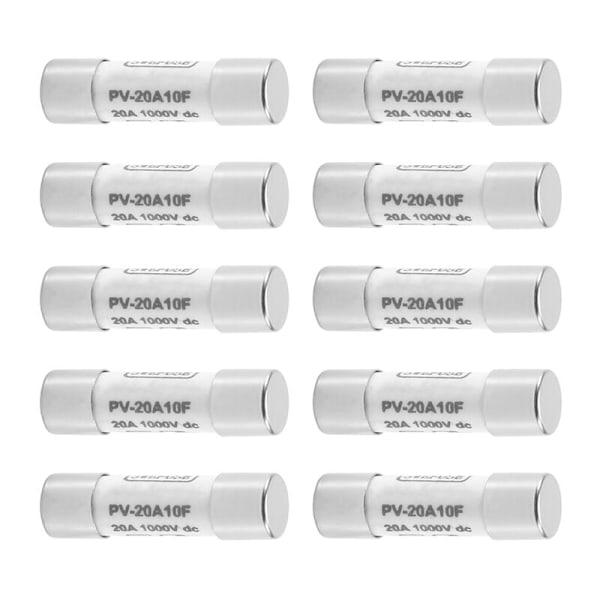10 st 1000V Solcells PV Säkring Explosionssäker Silver - 20A
