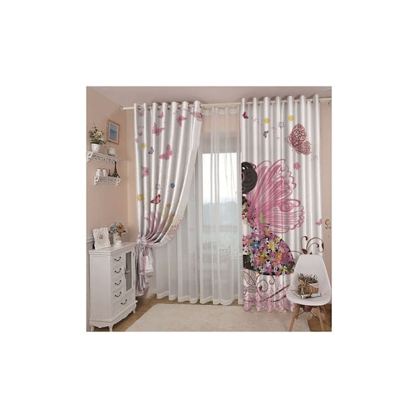 Termisk Isolerende Mørklægningsgardiner Hvid Rosa Gul Sommerfugl Fe 1 Stykke Børneværelse Baby Pige Stue Gardin Moderne Design 100X140cm