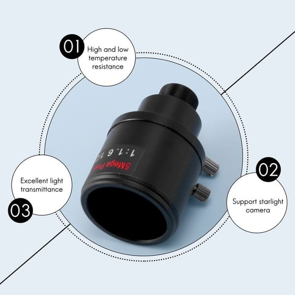 CCTV-objektiv 1/2,5 tommer 6-22 mm 5MP M12-montering Varifocal F1.6-objektiv til 4MP/5MP CMOS/CCD-sikkerhedssensor IP/AHD-kamera