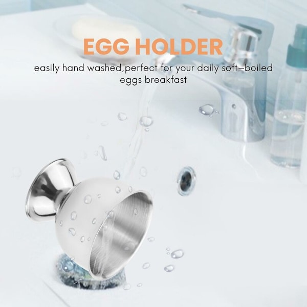 Eggkoppholder i rustfritt stål for myke kokte egg, kan lages av små vinglass, 6 sett