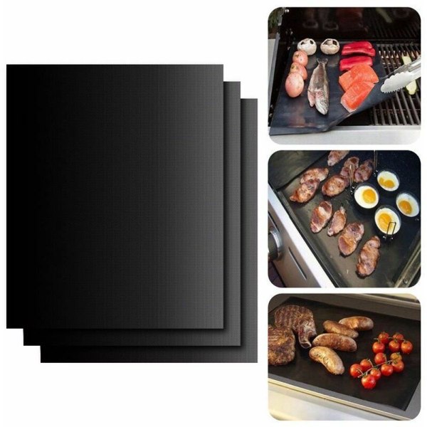 1 stk 44 x 33CM familiefest non-stick grillforinger, stekeovnsrist, aluminiumsgrillforing, gjenbrukbar matte