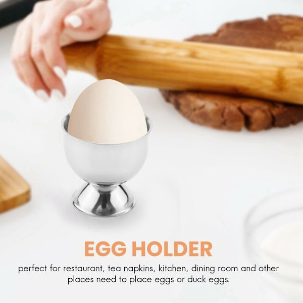 Eggkopper Eggbrett Rustfritt Stål Myke Kokte Eggkopper Holder Stativ Oppvaskmaskinsikker (4 Pakker)