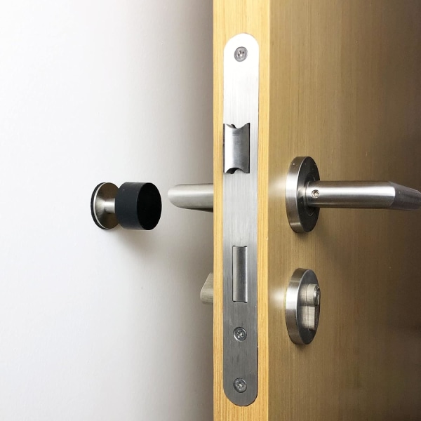 Selvklebende dørskrapere 2-pack, kraftige dørskrapere i rustfritt stål og gummi med ekstra klistremerker, svart veggbeskyttelsesstøtfanger