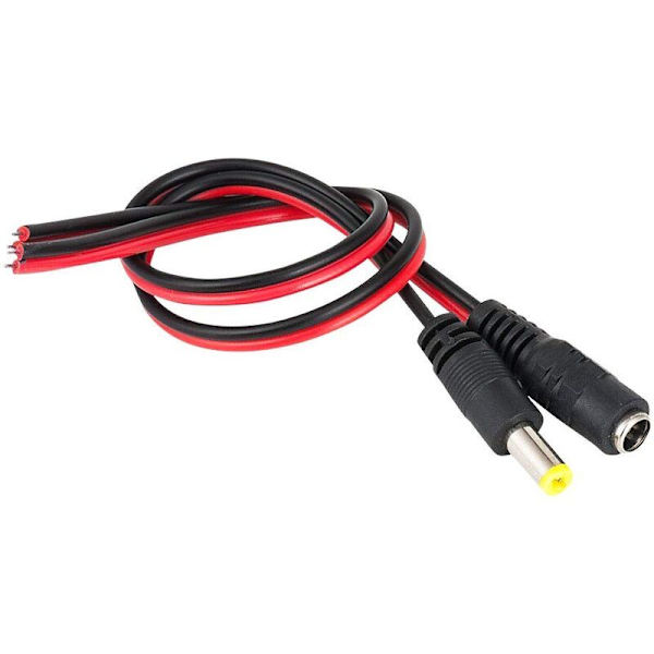10 Par 12V DC Strøm 5,5x2,1mm Pigtail Han Hun, DC Strøm Pigtail, Kabel Stikledning til CCTV Sikkerhed