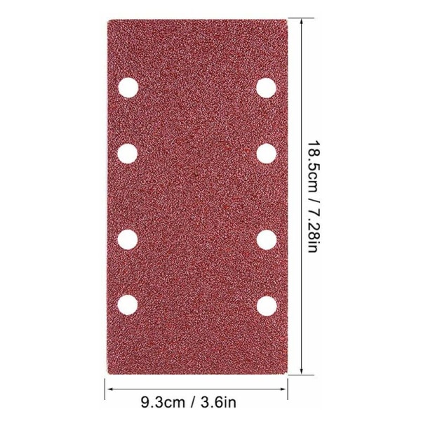 80 slippapper för slipmaskin, 93 x 185 mm slippapper slippapper, musslippapper för Bosch multislipar, korn 40/60/80/120/180