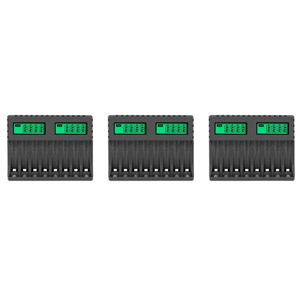 3X LCD-näyttöinen akun latauslaite 8 paikkaa Älykkäät latauslaitteet AA/AAA NiCd NiMh AA AAA ladattaville akuille