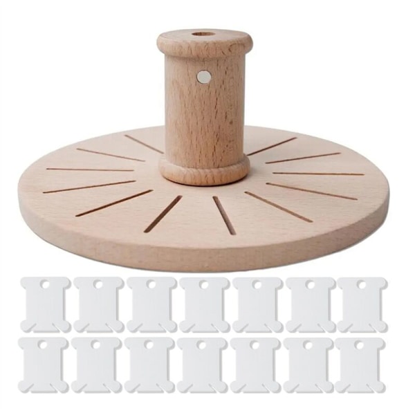 Embroidery Bobbin Holder Round Wooden Bobbin Holder Organizer Storage Beech Embroidery, Hair Braiding, Sewing