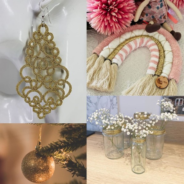 100M dekorativ metalledning - 1,5 mm guldsnor - smykkeledning, velegnet til gør-det-selv-håndværk, gaveindpakning og bryllupsgaver