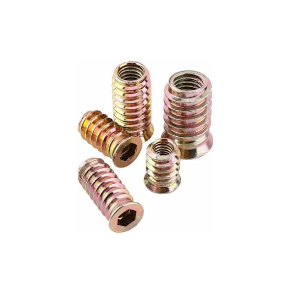 20 stk M6 M8 M10 Sink-legeringsekskantmuttere Gjenget innlegg for tremøbler med plastboks (M1025mm)