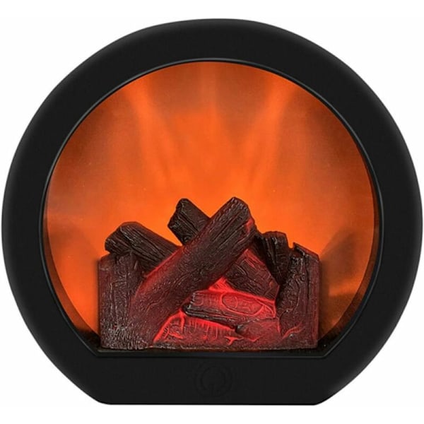 Simuleret Flamme Pejslys, Realistisk LED Pejslygte med Berøringskontakt, Batteridrevet/USB-drevet LED Flammeeffekt Bordlampe til I