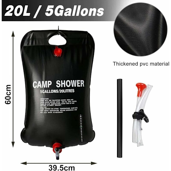 20L camping duschväska, solvärme duschväska, utomhus varmvatten duschväska, bärbar duschväska-Fei Yu