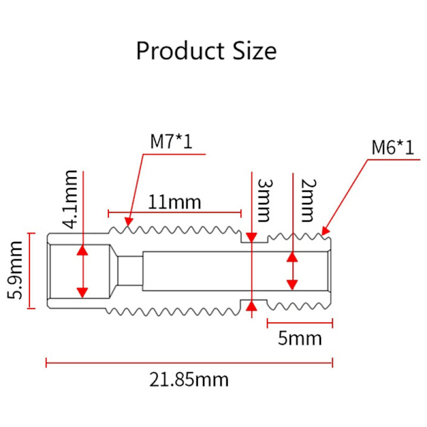 2 stk 3D-printeroppgradering Høytemperaturbestandig M6-gjenge Grad 5 Titanhals, for V5/V6, Aero