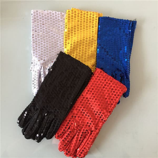 Dam Full Finger Sequin Show Jazz Danshandskar Vantar (Vit)