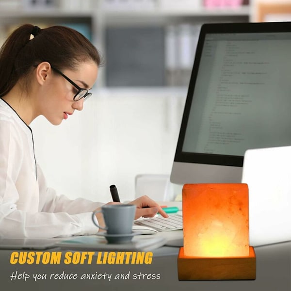 USB Himalaya-saltlampe Frigir Negativ Ioner for å Renske Luften 4 Moduser Utskåret Ionisk Lampe med Fjernkontroll for Hjemmet