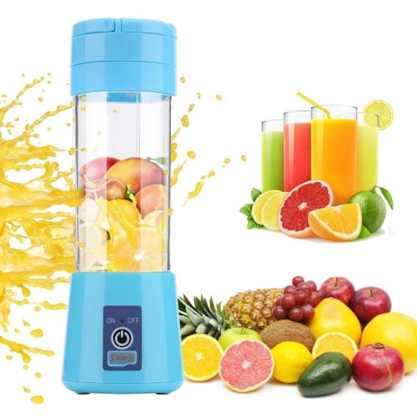 380ML Bärbar USB Laddningsbar Blender Saftkopp Smoothies Mixer Fruktmaskin 6 Blad - Lila
