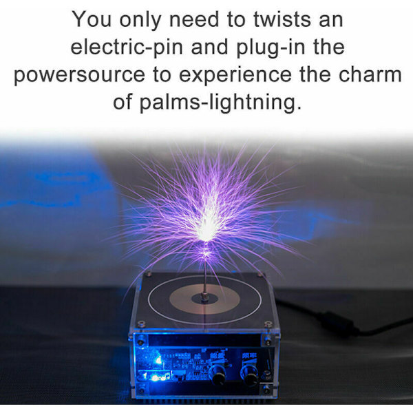 Multifunktionell elektronisk ljudmusik Tesla Coil-modul Plasma-högtalare Solid Sound Science Experimental Toy med BT (svart)