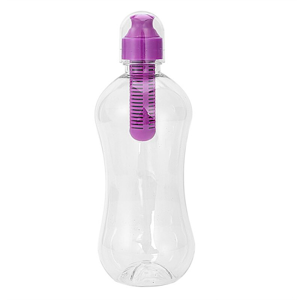 Matka pullo kannettava suodatin ulkoiluvaellus 550 ml kuntosali suodatus terveellinen juomapullo-violetti