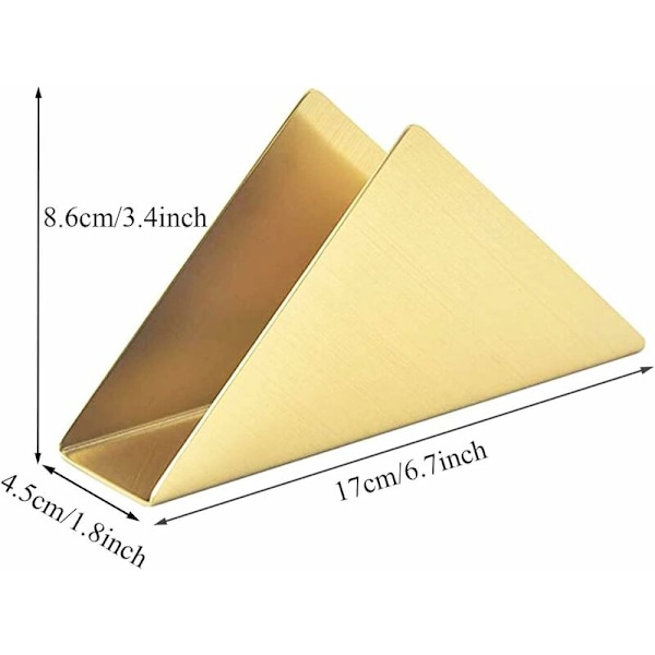 Servetthållare i rostfritt stål, papperservetthållare, vertikal servetthyll, servetdispenser för köksbänkar, middagsbord (guld)