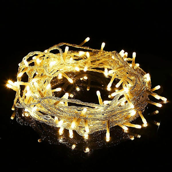 Ulkovalaisin, IP65 vedenpitävä jouluvalaisin, 8 valaistustilaa (10M 100 LED) Sisä- ja ulkokoristelu joulukuuseen makuuhuoneeseen Ga