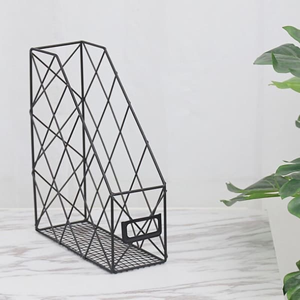 Metalgitterholder Data Frame Desktop Journal Strækker Guld Opbevaringskurv
