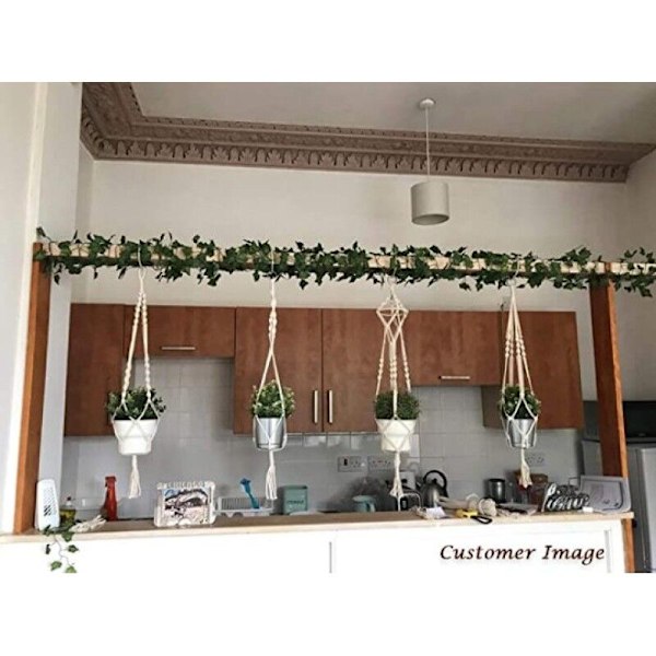 Set med 4 Blomkruka Växtställ Inomhus Utomhus Makramé Växt Hängare