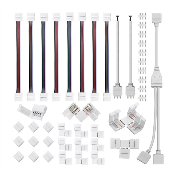 5-pin LED-stripekontaktsett, for 12 mm RGBW-tilkobling inkludert T-formede pinner