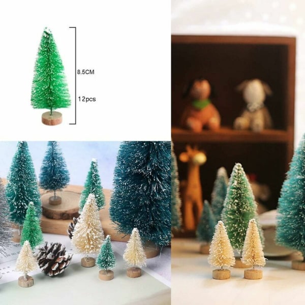 Konstgjord julgran Julgran Mini Miniatyr Julgran Dekoration Bord Julgran för DIY Sovrum Inomhus (Grön Julgran,