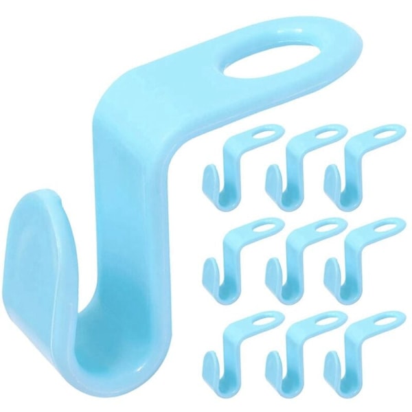 Hängare Connector Hooks, 200 Klädhängare Hooks, Super Space Saving Hangers för Garderober, Blå