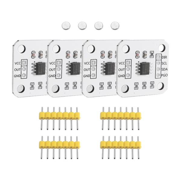 4 stk AS5600 magnetisk enkoder magnetisk induksjon vinkelmålingssensor modul 12Bit høy presisjon