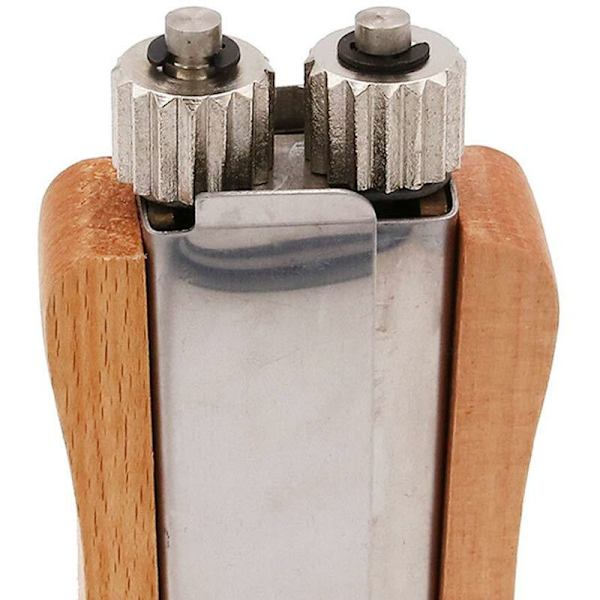 Rustfrit stål krympeværktøj bikube stram wire værktøj biavl crimper bi ramme spænder biavl krympe tang med træhåndtag til bi f