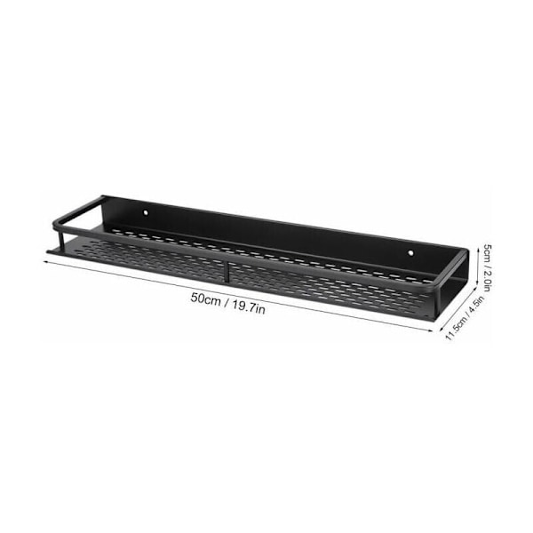 Rustfritt stål baderomshylle 1 stk svart 50cm--