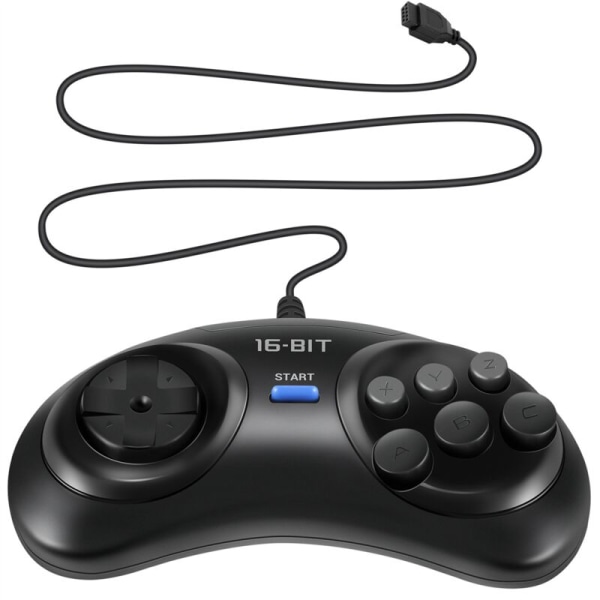 2 stk. kontroller for 16-bit håndkontroll, 6-knapps joystick for svart tilbehør