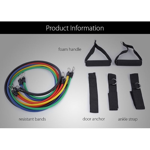 12-pack Latex Rör Expander Set - Praktiska Stretch-Motståndband för Träning