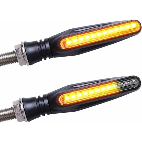 2 st Universal LED Motorcykel Blinkers Motorcykel Blinkers Dagsljus Motorcykel Blinkande Ljus Sekventiell Motsvarighet, Amber