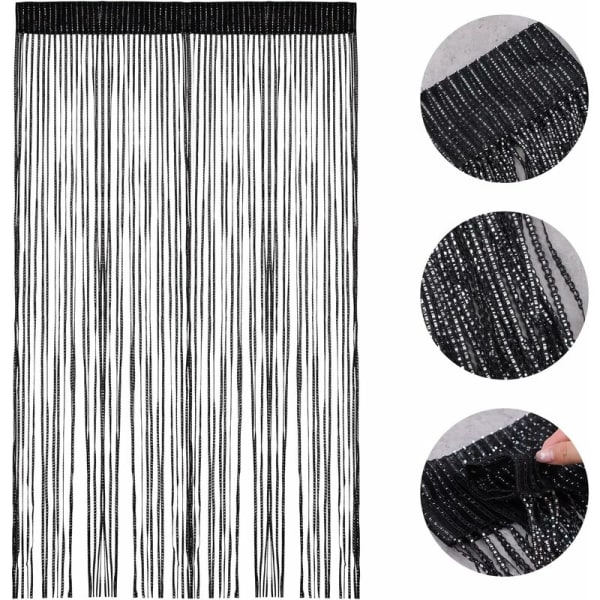 Stränggardin 100 x 200 cm Väggpanel Fönster Dörr Rum Frans, perfekt för strängdörr, myggnät, rumsavdelare, julbröllop trädgård sovrum
