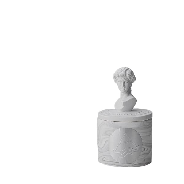 Duftlys Dekorativt soyalys med David Statue lokk Hjemmeinnredning Meditasjonskrukke Lysgave Kvinner Morsdagslys 1 stk.