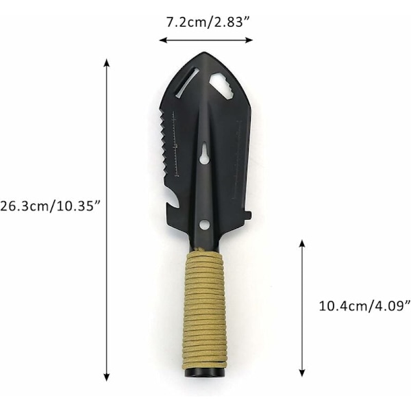 Mini metallhagespade, rustfritt stål hageverktøy for hagespade, multiverktøy hagespade for campingutstyr, egnet for campingreiser(B
