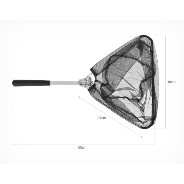 Fiske Landingsnett Teleskop Sammenleggbar Sammenleggbar Utvidbar for Fuglefisk Fangstutløser Lett bærbart rammehåndtak i aluminiumslegering (50 cm)
