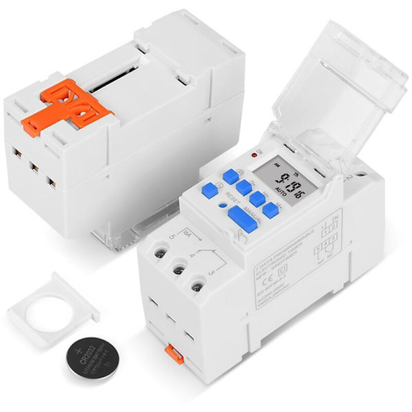 2 st TM919A-2 Programmerbara Digitala Tidfördröjningsrelä Timerkontroll AC 220V 16A DIN-skena