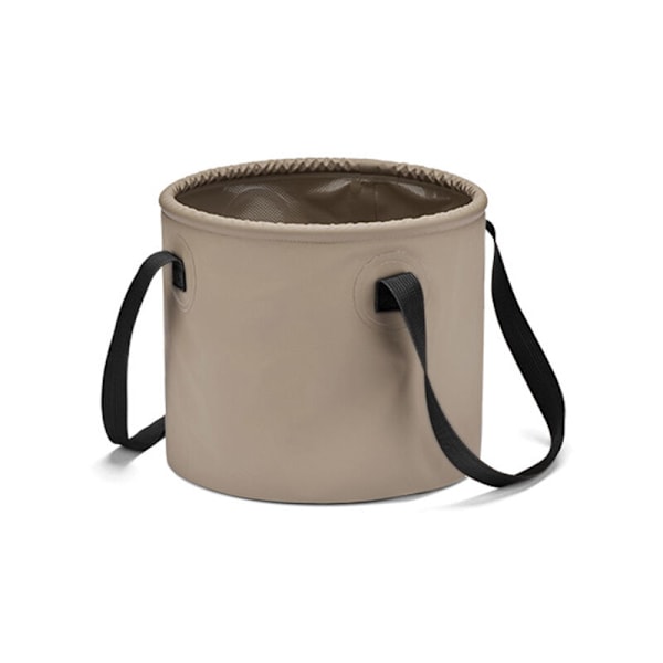 Fällbar multifunktionell hink för utomhuscamping, stor kapacitet, bärbar fiskehink, bilförvaringshink, khaki färg, 10L - DENUOTOP