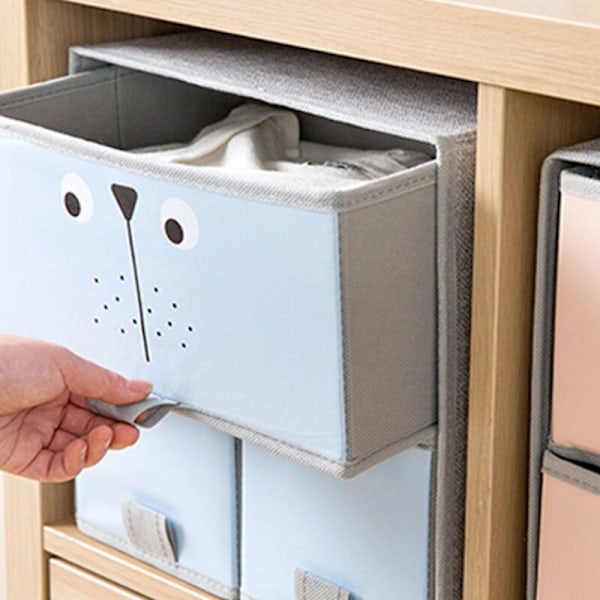 3 Galler Retractable Tyg Låda Kläder Artefakt Kläder Låda med Lock Non-Woven Fällbara Kläder Underkläder Låda Box ()