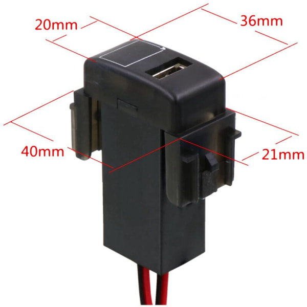 DC12V 2.1A Bil USB-adapter med temperaturvisning Stikopladeradapter til