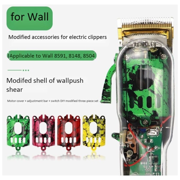 3 st/set DIY-modifierat skal för elektriska hårtrimmertillbehör Barber Clipper Motor Housing Switch Cover-Gul