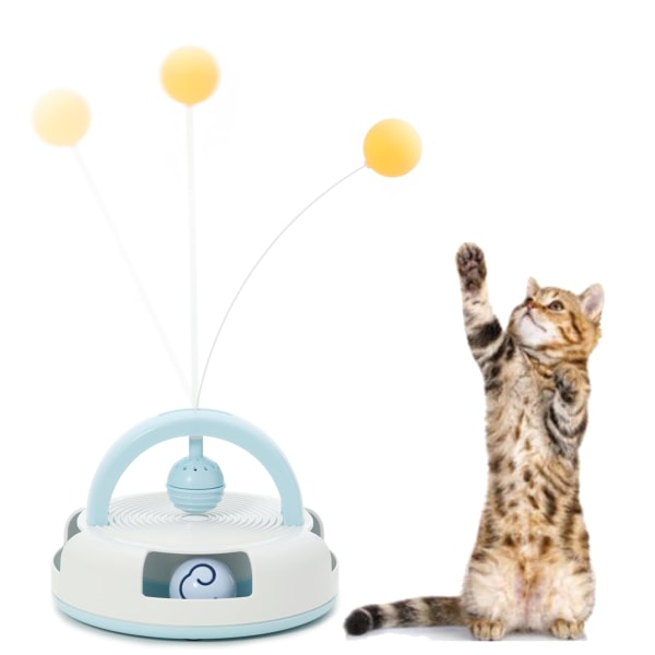 3-in-1 interaktiivinen kissanlelu sisäkäyttöön tarkoitettuun kissan keinukeppiin kissanminttupallolla varustettu kissanlelu, joka sisältää kellopallon ja pingispallon vaihdot