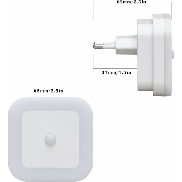 2-pack LED-nattlampa med rörelsesensor, skymningssensor, automatisk/energibesparande lampa, PIR-sensor, orienteringslampa, varmvit, trapp...