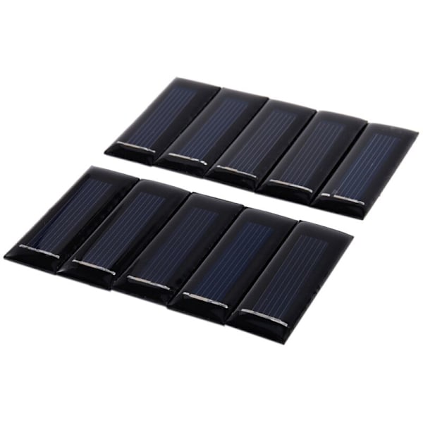20 stk. Mini Solcellepanel Nye 0,5V 100MA Solfotovoltaiske Paneler Batteriladermodul DIY 53 x 18 2,5 mm