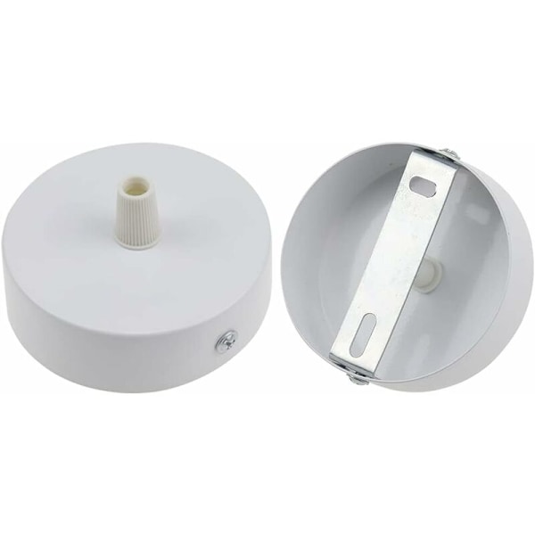 Pieces Hvit Takrosett Baseplate Taklampe, 80mm Retro Lyshette Kit, Rund Lysekrone Takplate Base