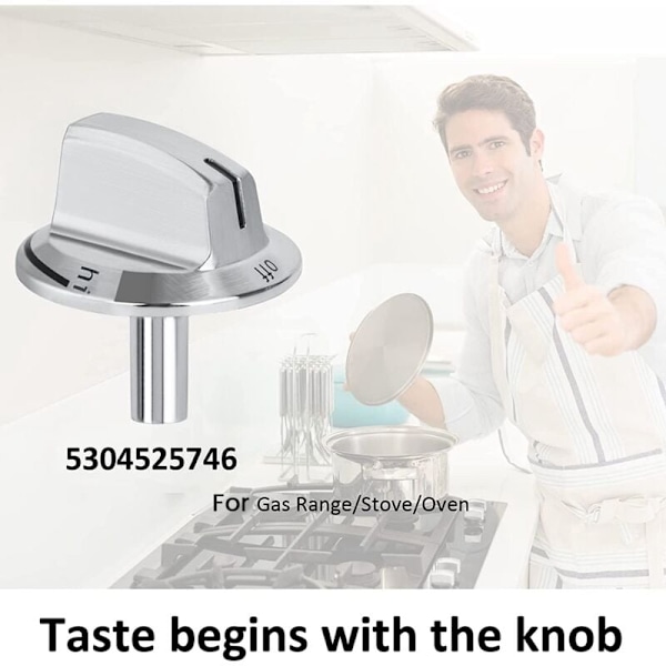 1 stk oppgradert 5304525746 langskaftet komfyr knotter erstatning, kompatibel med gasskomfyr ovns knotter