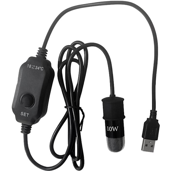 Akvarievarmer Justerbar Temperatur Digital Display USB-lading for Skilpadde Mini Tanker Tanker
